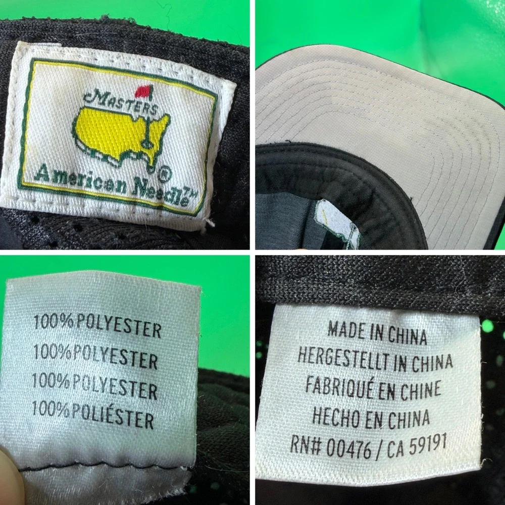 Masters Tournament Augusta National Golf Hat Black Performance Mesh Snapback Cap